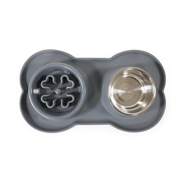 Rosewood Comedero Lento de Silicona para Mascotas, Color Gris, 50 cm x 29 cm
