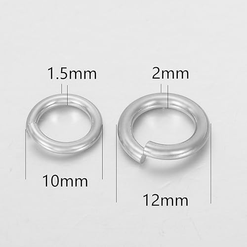 Miniatura 3 de VALYRIA 50 piezas de anillos de salto abiertos de metal de acero inoxidable plateado, conectores artesanales, joyería fabricación de hallazgos,