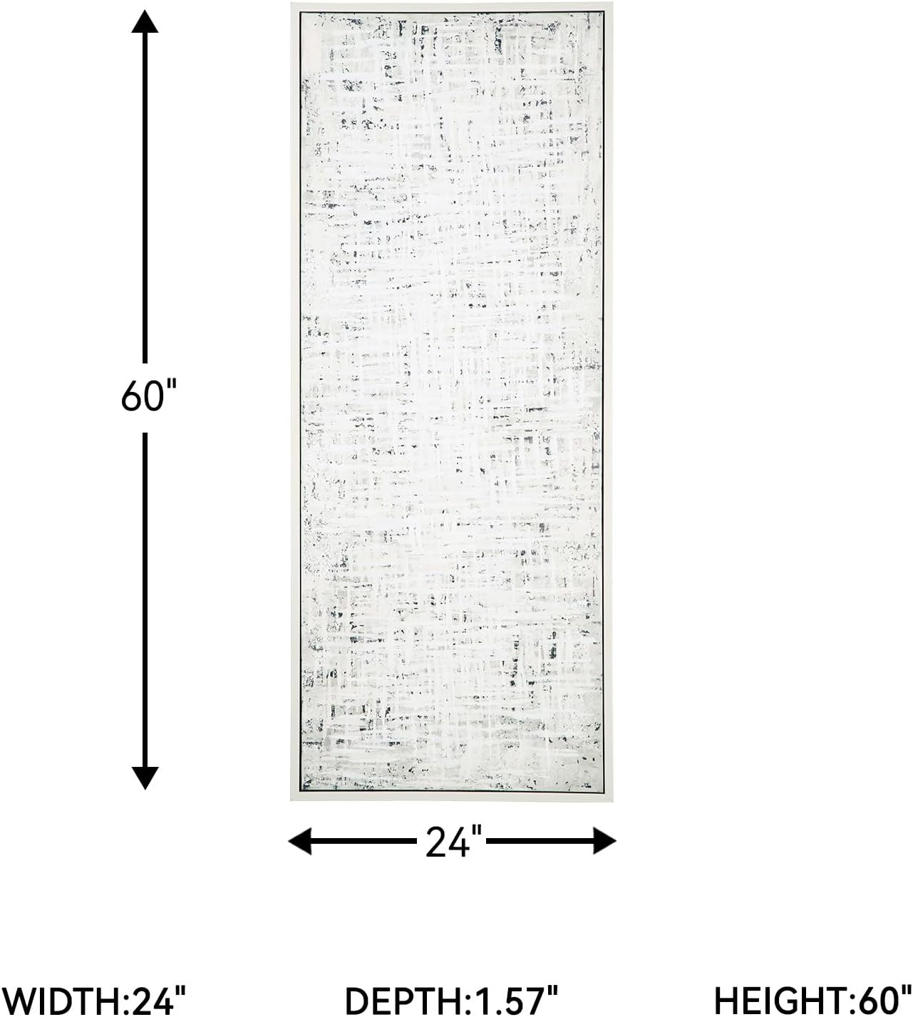 Signature Design by Ashley Daxonport Modern Canvas Textured Wall Art, 24 x 60 Inch, White & Gray