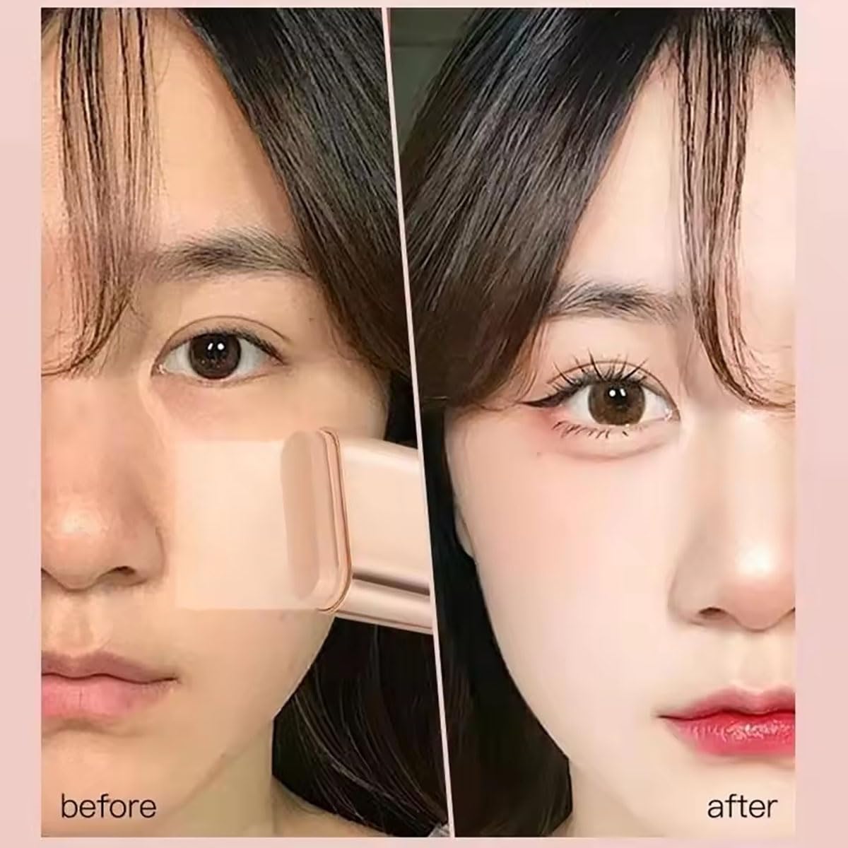 Luminous Dual-Ended Concealer Foundation Stick Korean 3 in 1, Lightweight Hydrating Foundation Contour Stick with Brush, Double-Ended Stick 𝐅oundation, Flawless and Long-Lasting (#02+#02)