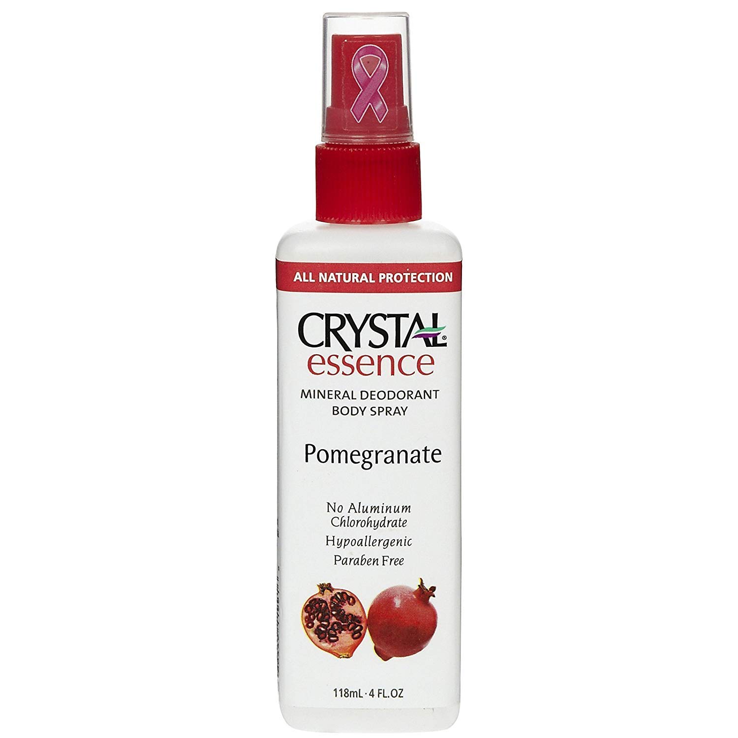 Crystal Essence Mineral Deodorant Body Spray, Pomegranate 4 ounces (Pack of 8)