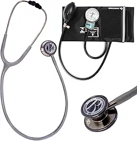 Kit Estetoscópio BIC Eternity + Esfigmomanômetro Pamed Com Bolsa - Enfermagem e Medicina (CINZA GRAFITE)