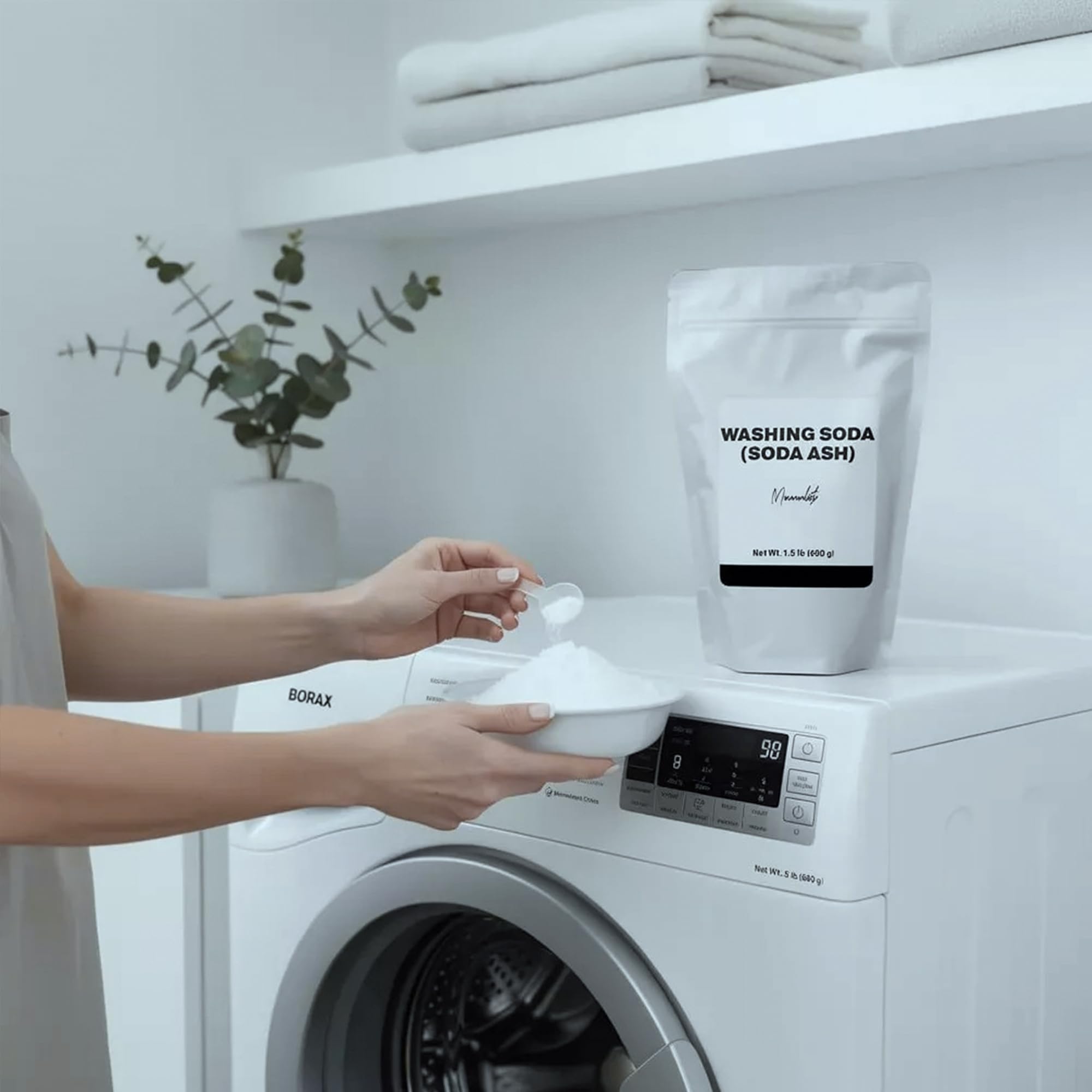 Minimalist Waschsoda, ideal für Wäsche und Haushaltsreinigung, verpackt für Komfort in einem nachfüllbaren Beutel (1,8 kg)