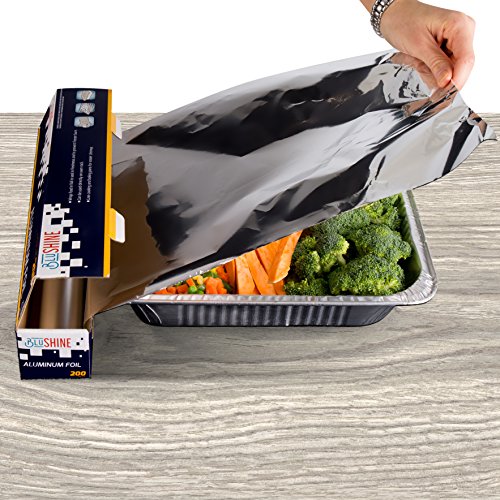 BluShine Aluminum Foil Sheets Set of 2 - Thick Aluminum Foil 12 Inch, 200 Sq Ft Roll for Baking & Grilling - Durable Foil Wraps for Food Storage, and Cooking - Ideal for High & Low Temperatures - Thumbnail 2