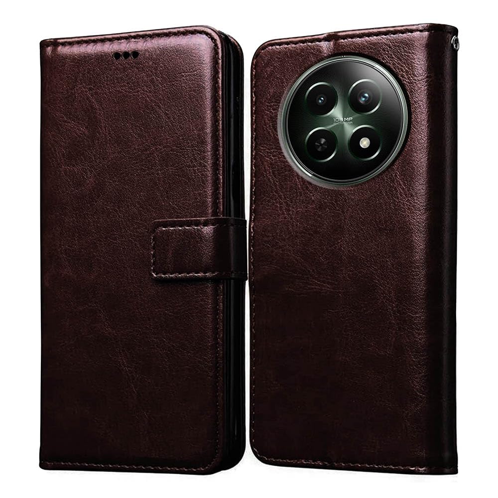 Amazon Brand- Solimo Flip for Realme 12 5G (Leather_Coffee) (B0CXX3HT6T) Amazon Price History, Amazon Price Tracker