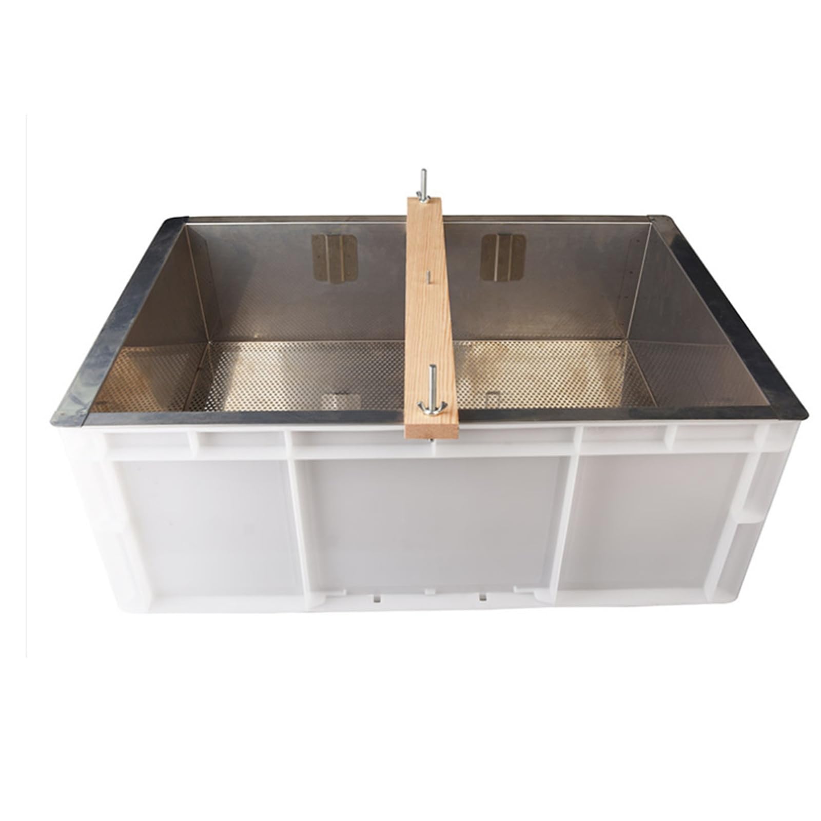 Estación de desoperculado para apicultura | Bandeja de goteo y recipiente de acero inoxidable, extractor de miel con boquilla, para la recolección de miel