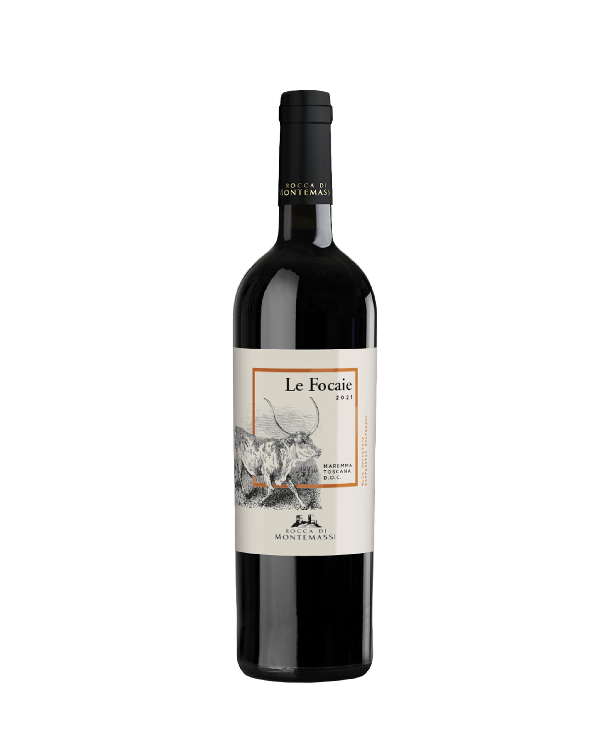 Rocca di Montemassi Le Focaie DOC - Italian Red Wine from Tuscany - Made with 70% Sangiovese Grapes & 30% Other International Varieties - 75cl / 750ml, 13% ABV