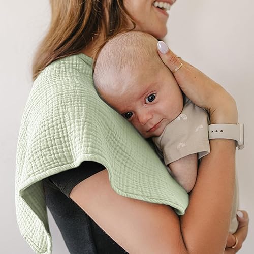 Miniatura 7 de Konssy Juego de paños de muselina para bebé, unisex, paquete de 7, ropa suave 100% algodón para recién nacidos, bebés niñas y niños