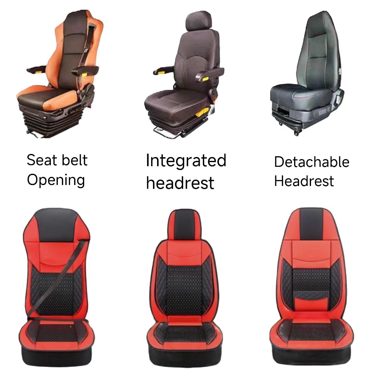 Coprisedili Camion per Iveco Daily Eurocargo Trakker S-WAY X-WAY,Nero/Rosso/Marrone/Blu Protezione Sedili Maglia Pelle Guidatore Passeggero Anteriore Ergonomico Lombare Accessori Interno Camion