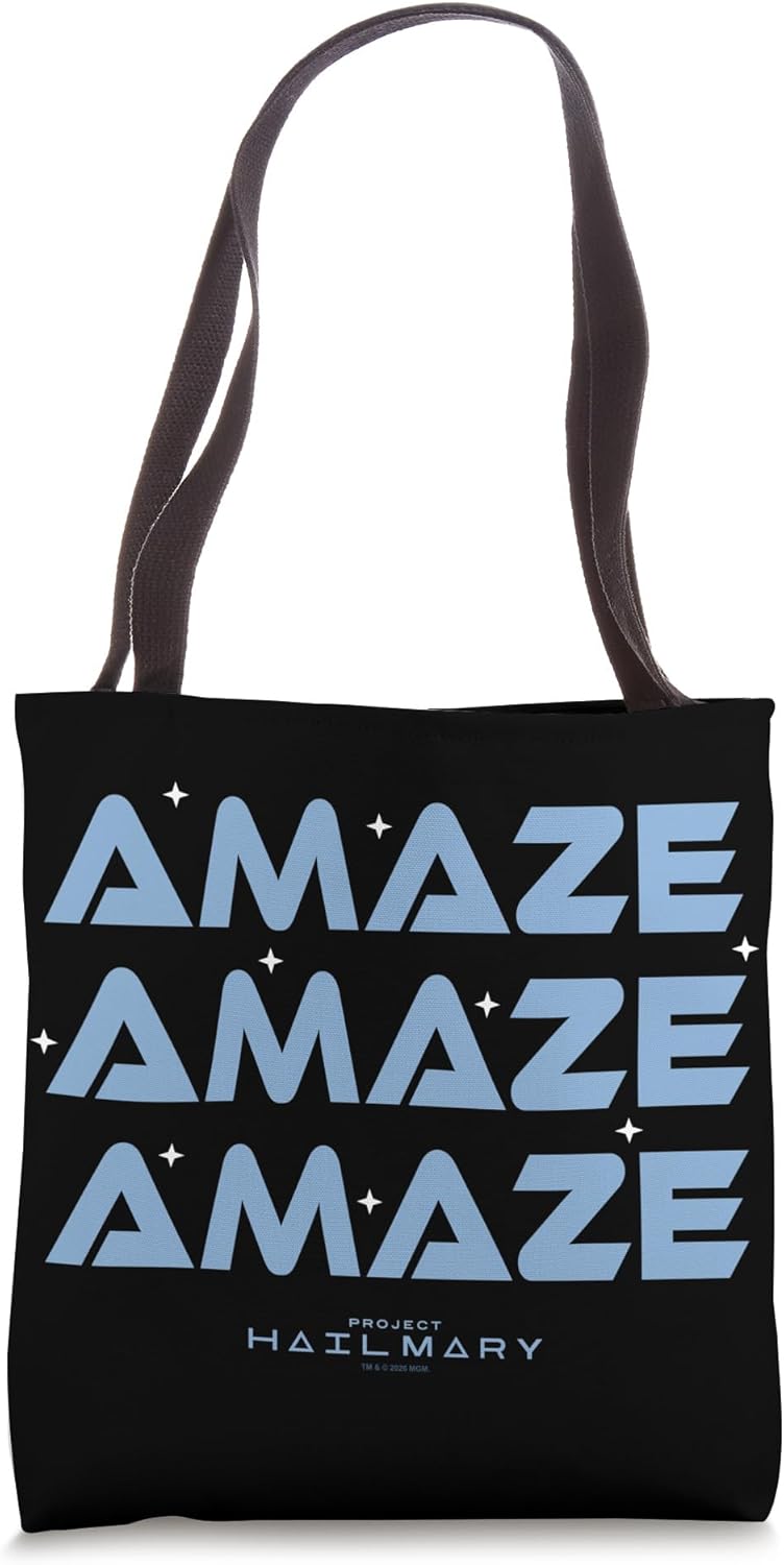 Project Hail Mary Amaze Repeat Typography Poster Tote Bag