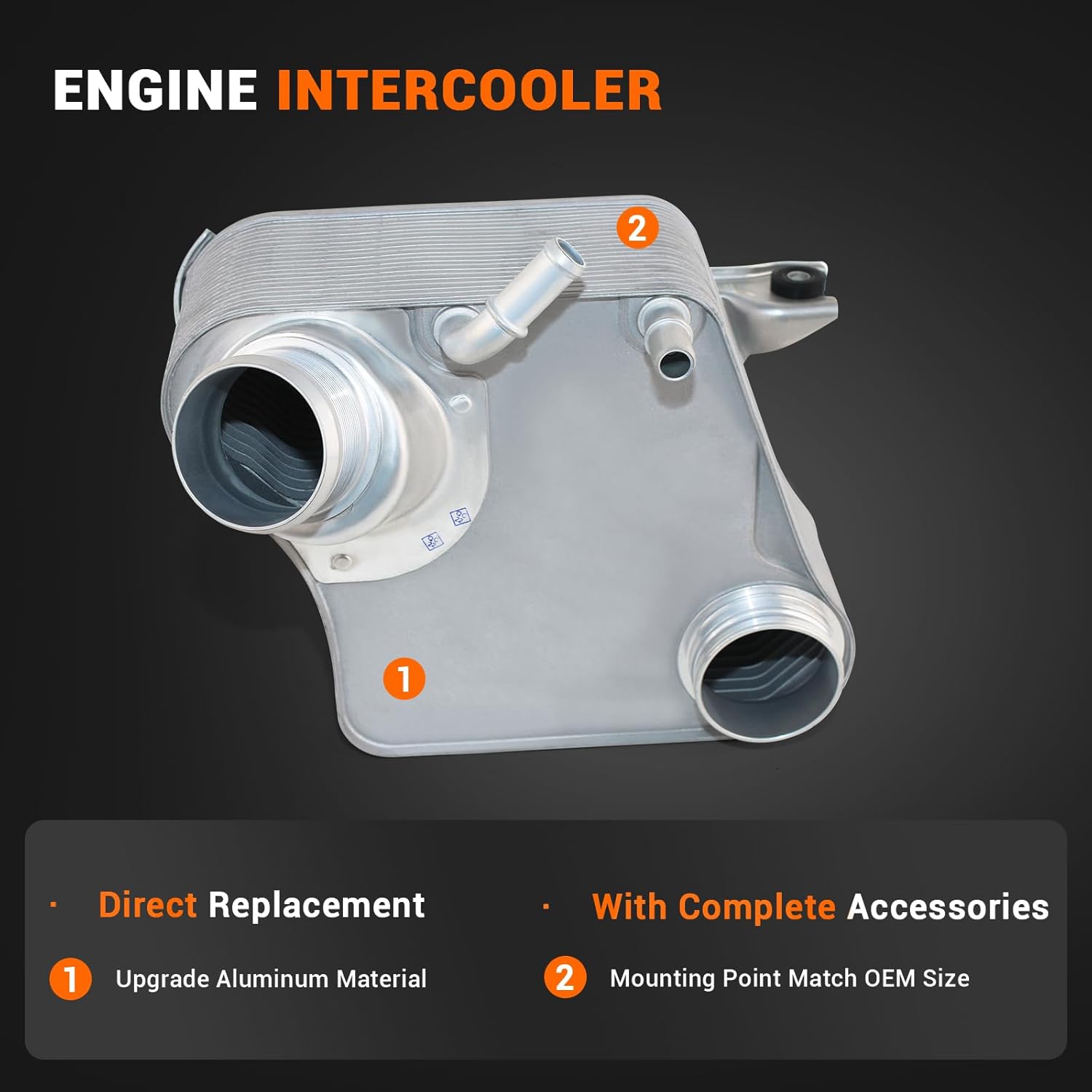 6.7L Intercooler, Engine Charge Air Cooler Assembly Compatible with 2011-2016 F250 F350 F450 F550 Super Duty Replace# BC3Z6K775B BC3Z-6K775-B