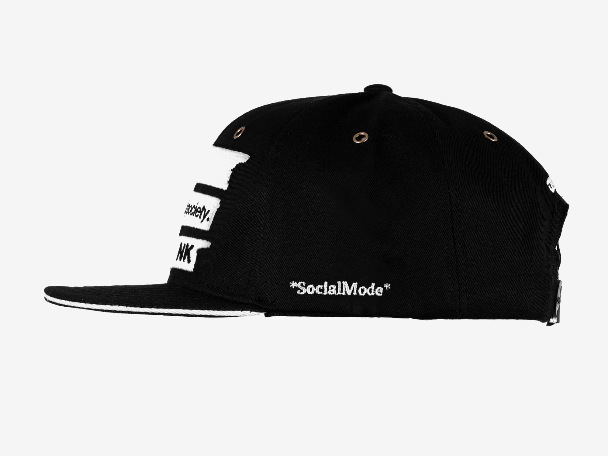 Nebelkind Snapback-Cap-Herren Damen Society Schwarz, Sandwich Schirm, Einheitsgröße OneSize, Größenverstellbar, Unisex, hochwertige Basecap trendig, Streetwear Style, Baseball-Kappe mit geradem Schirm