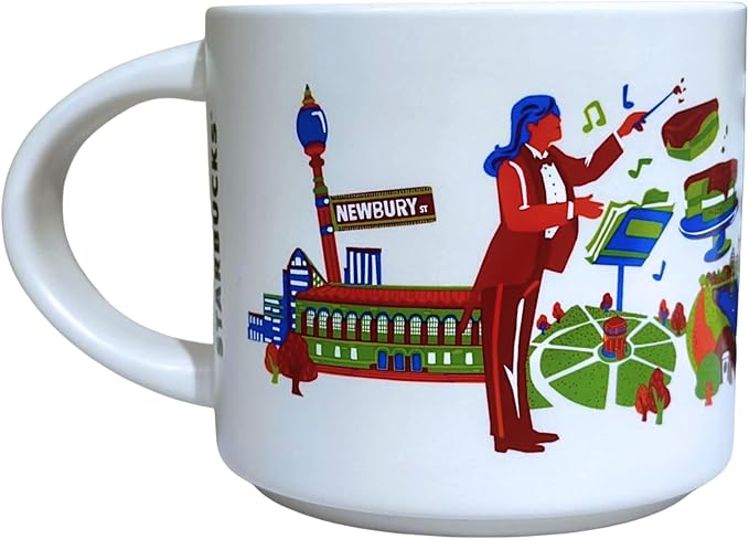 Taza de cerámica Starbucks Boston 14 oz con arte miniatura 3