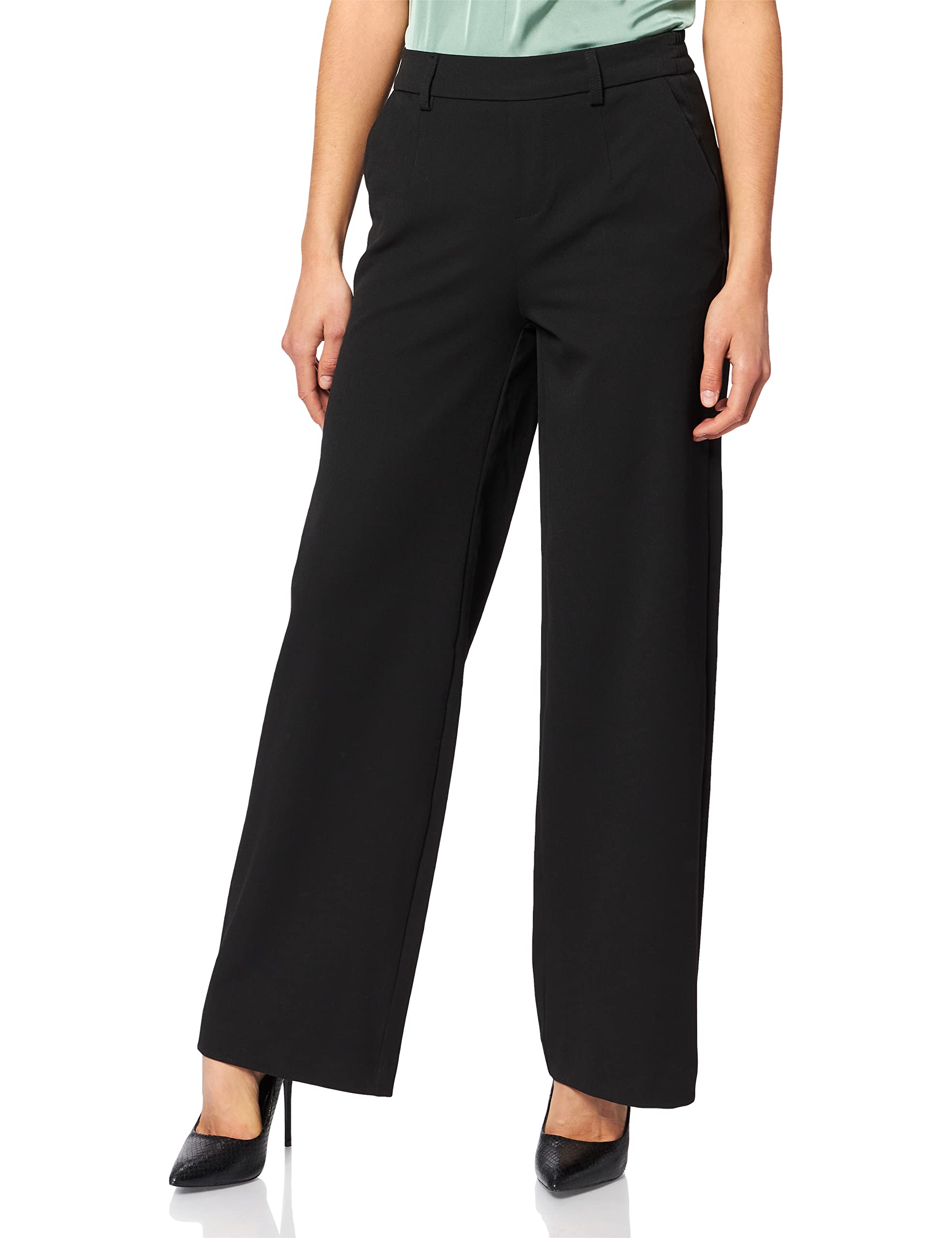Object Collectors Item Women's OBJLISA Wide Pant NOOS Pants, Black, 38