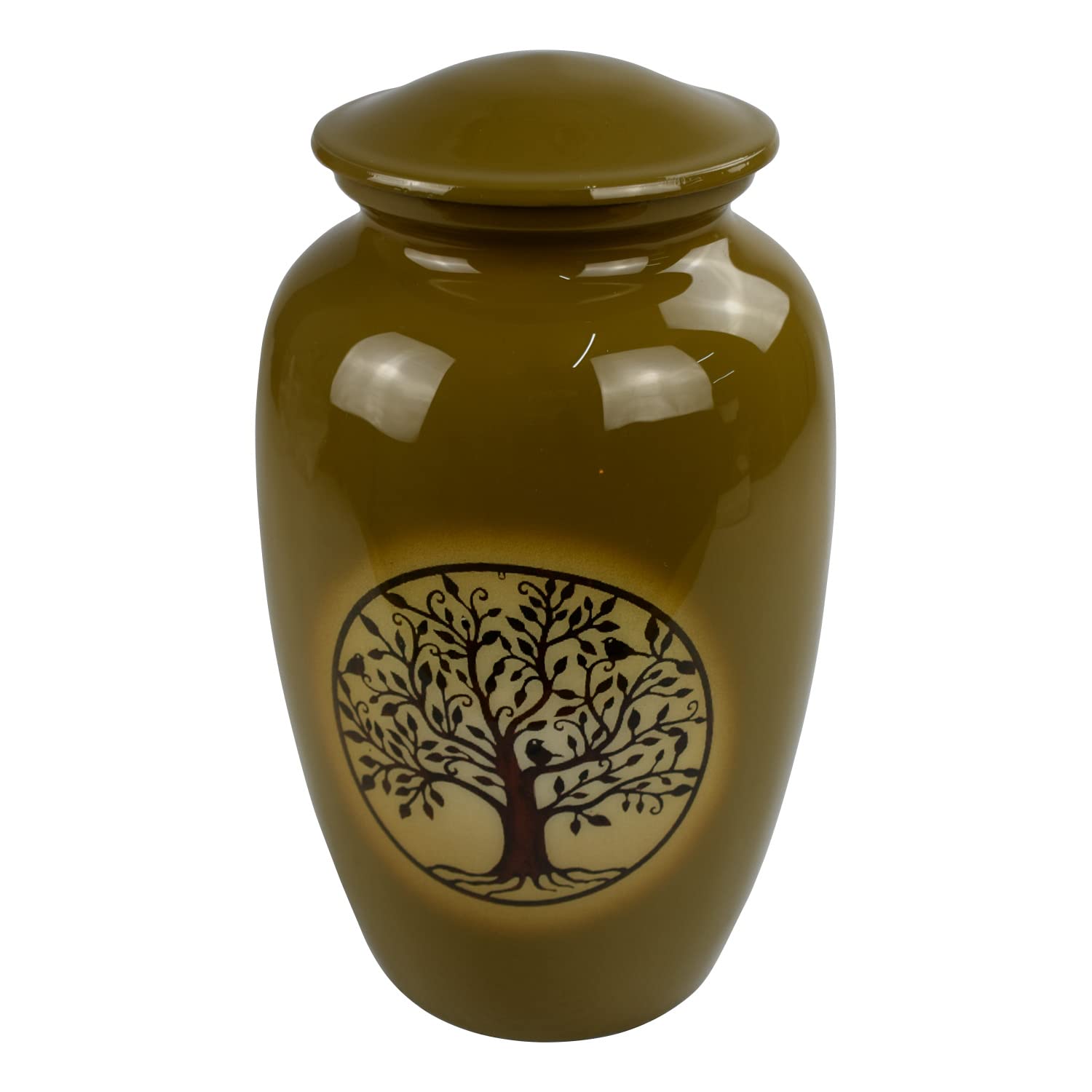 Sterling Ventures Large Cremation Memorial Urn for Adult Human Ashes Screw Lid Design (Tree of Life)