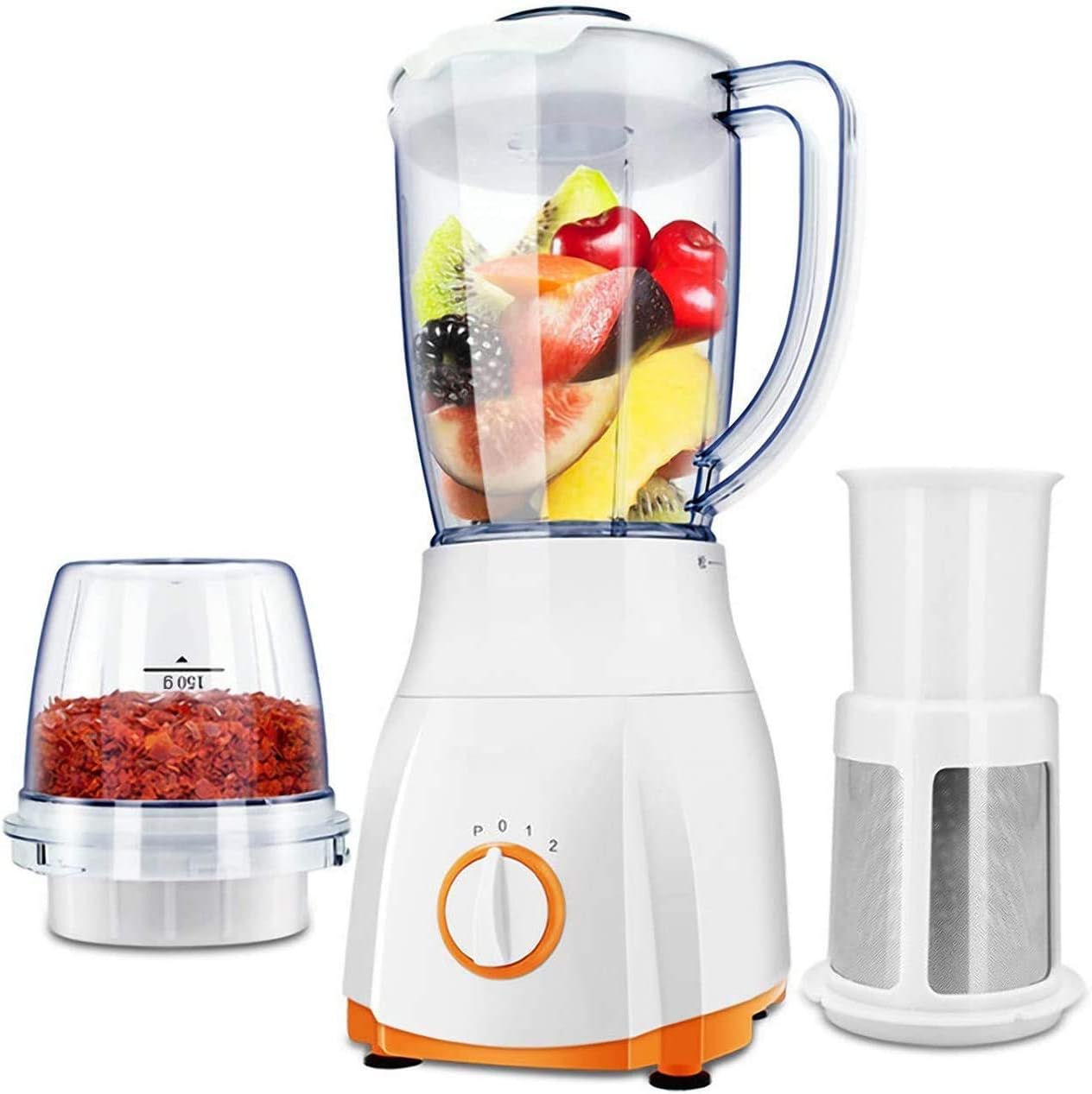 Blender for smoothies, Multifunction blender 21000 RPM, Blender for smoothie blender, juicer, ice crusher, spice grinder, 260 W, white, white Baibao (Color : White)