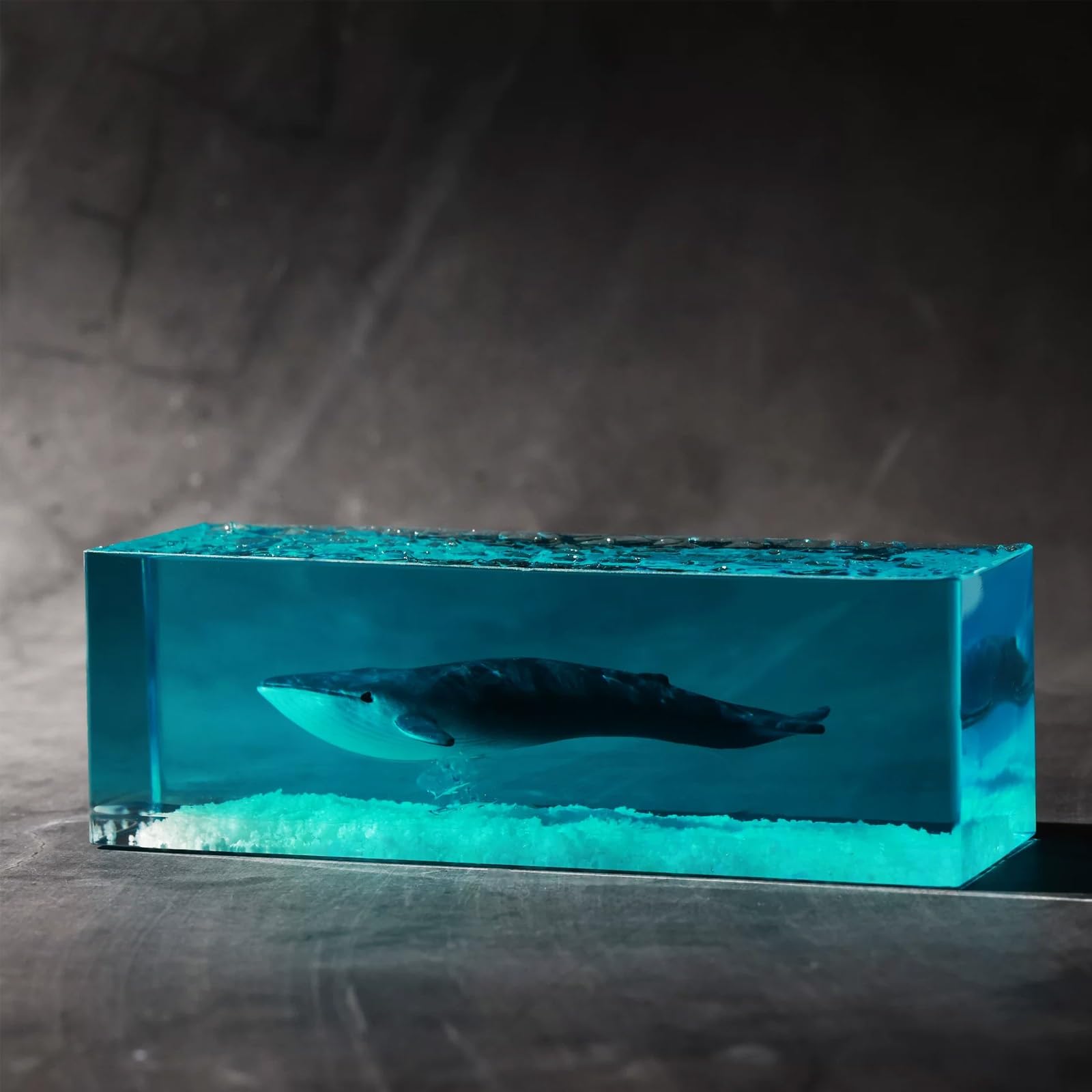 ATCKCALB Handmade Ocean Resin Lamp with Wooden Base, 3D Deep Sea Whale Shark Night Light for Home Decor, Unique Gifts for Scuba Divers & Marine Lovers(C 17.5x8.5x3.5cm/6.9x3.3x1.4in)