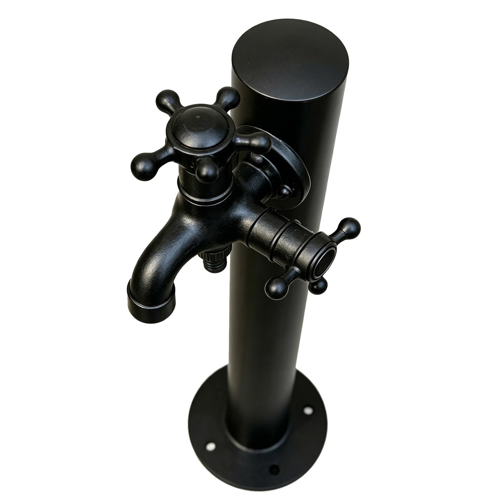 Floor Mounted Hydrant Water Tap, 304 Stainless Steel Outdoor Faucet Water Column for Garden Farm Pasture Backyard, Freeze Proof Spigot, Bottom Or Side Inlet(Round B,Height: 95cm/37.4in)