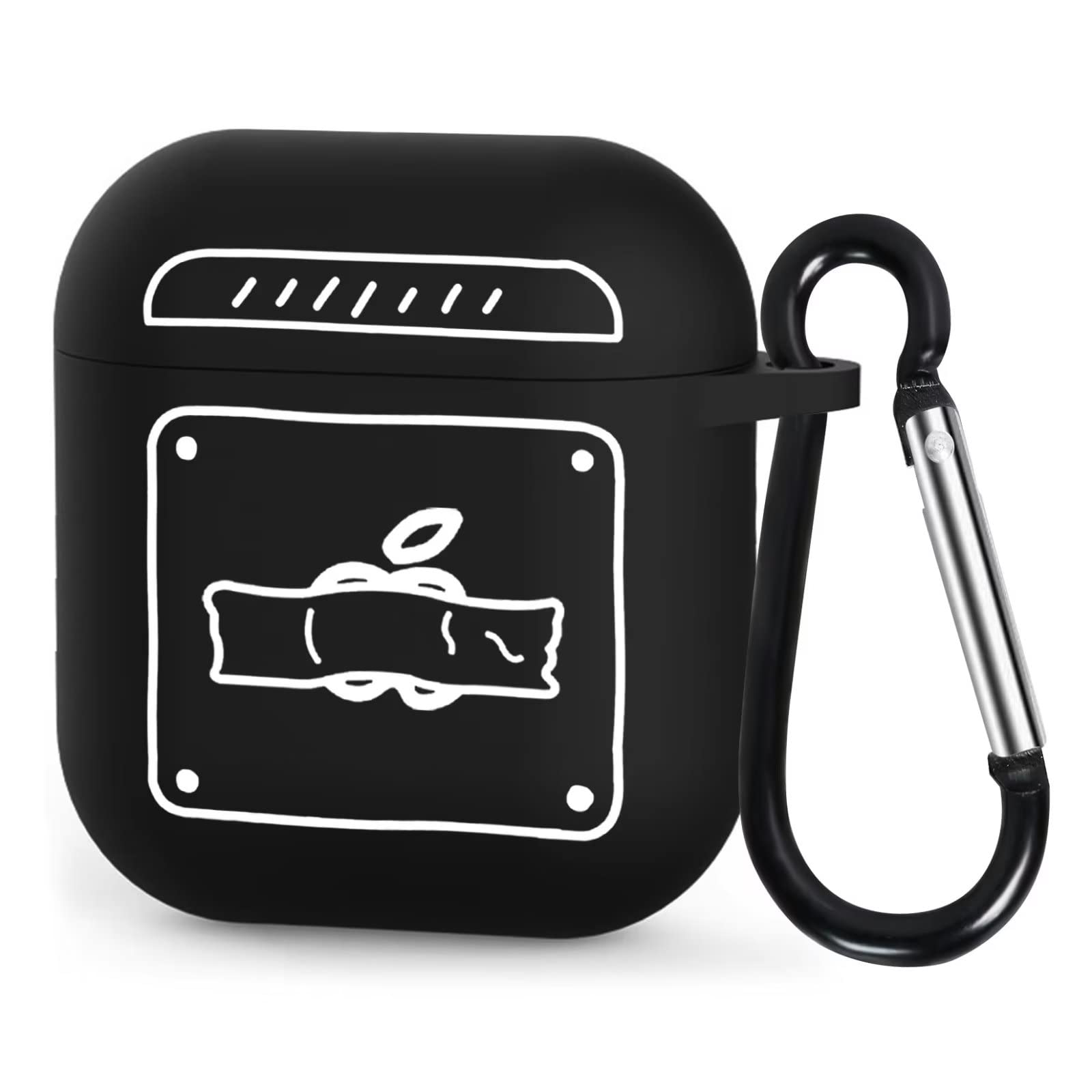 Photo 1 of for AirPods Case, for AirPods 2nd 1st Generation case,Cute Cartoon Soft TPU Cover,Anime Kawaii Fashion Stylish Design Funny Protective Shockproof for Women Girls Boys Men for AirPods1/2 Cover Black-apple AirPods 2&1 Case