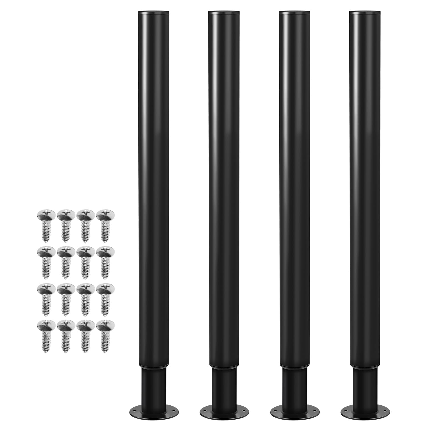 Set di 8 gambe da tavolo in metallo, colore nero, altezza regolabile, 71 – 110 cm, base per mobili con viti, portata fino a 200 kg, per divano, mobili, scrivania