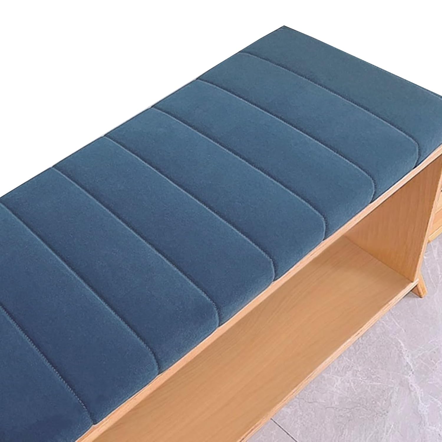 moismk 4 cm Thick Bench Cushion 140/120/150/cm x 40cm 2/3 Seater Outdoor/Indoor Seat Cushion Washable, 45D High Resilience Foam, with Zipper(Dark Blue,140x40cm/51x16in)
