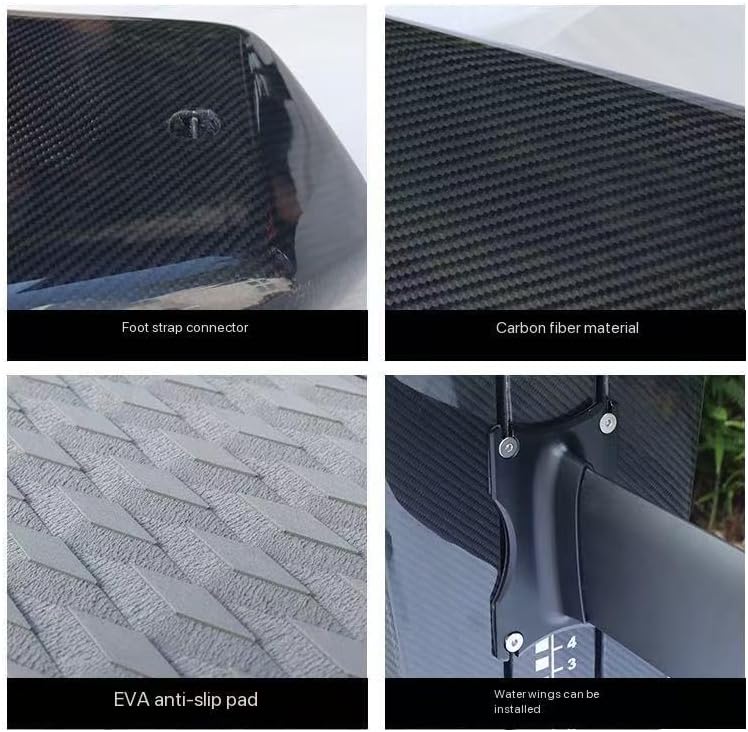 Downwind Surfboard, Carbon Fiber+ EPS Material, Surfboard with EVA Anti-Slip Pad, 234X45X20CM Large Buoyancy Surf Board for Adult Surfers （Wing foil not Included）