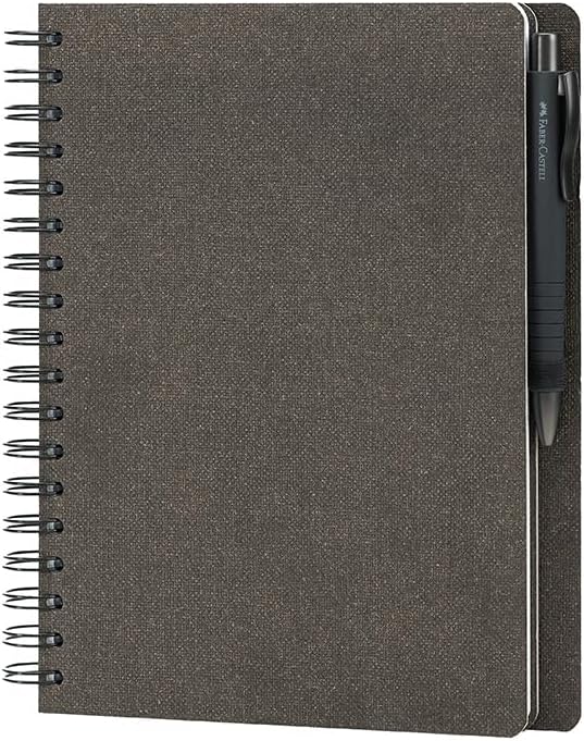Faber-Castell & Rössler Papier 201553 Notebook Blank 18 Pages in Espresso and PolyBall Ballpoint Pen Black