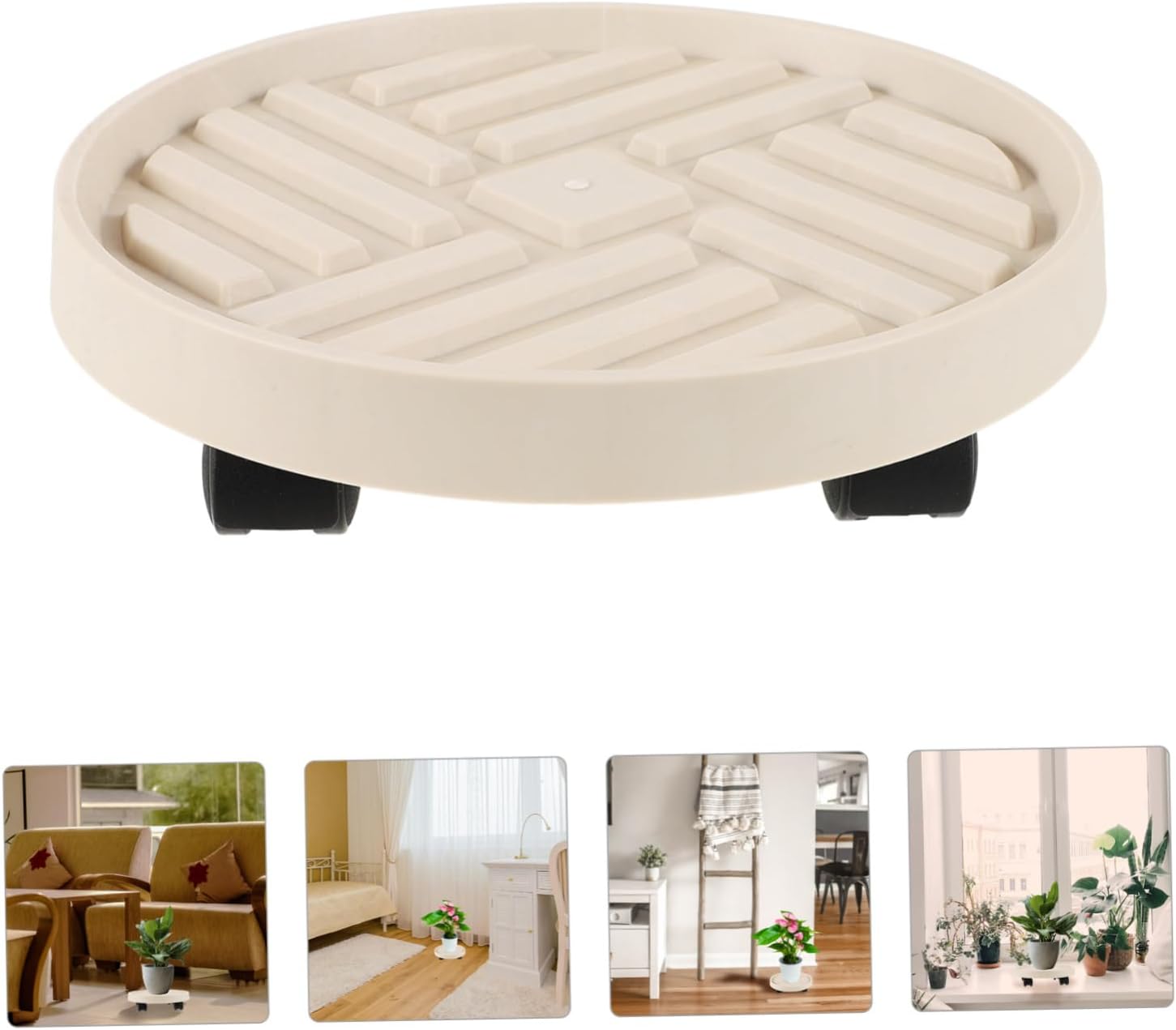 Breathable Plant Tray with Wheels for Pots Movable Indoor Planter Base with Lockable Swivel Casters Waterproof and Sturdy 12-Inch Plant Holder for Garden