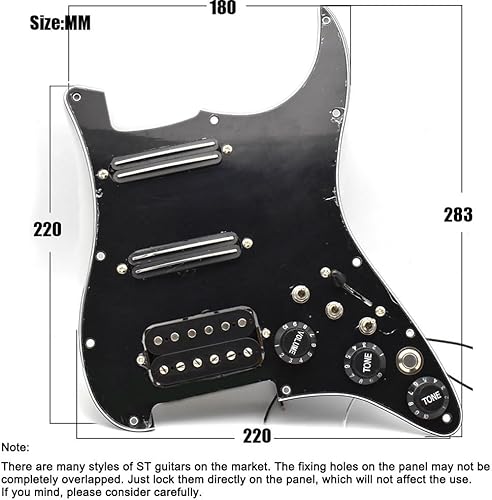 Miniatura 3 de Humbucker - Golpeador de guitarra eléctrica con cableado único cargado precableado SSH para guitarra SSH con control de placa de arañazos para