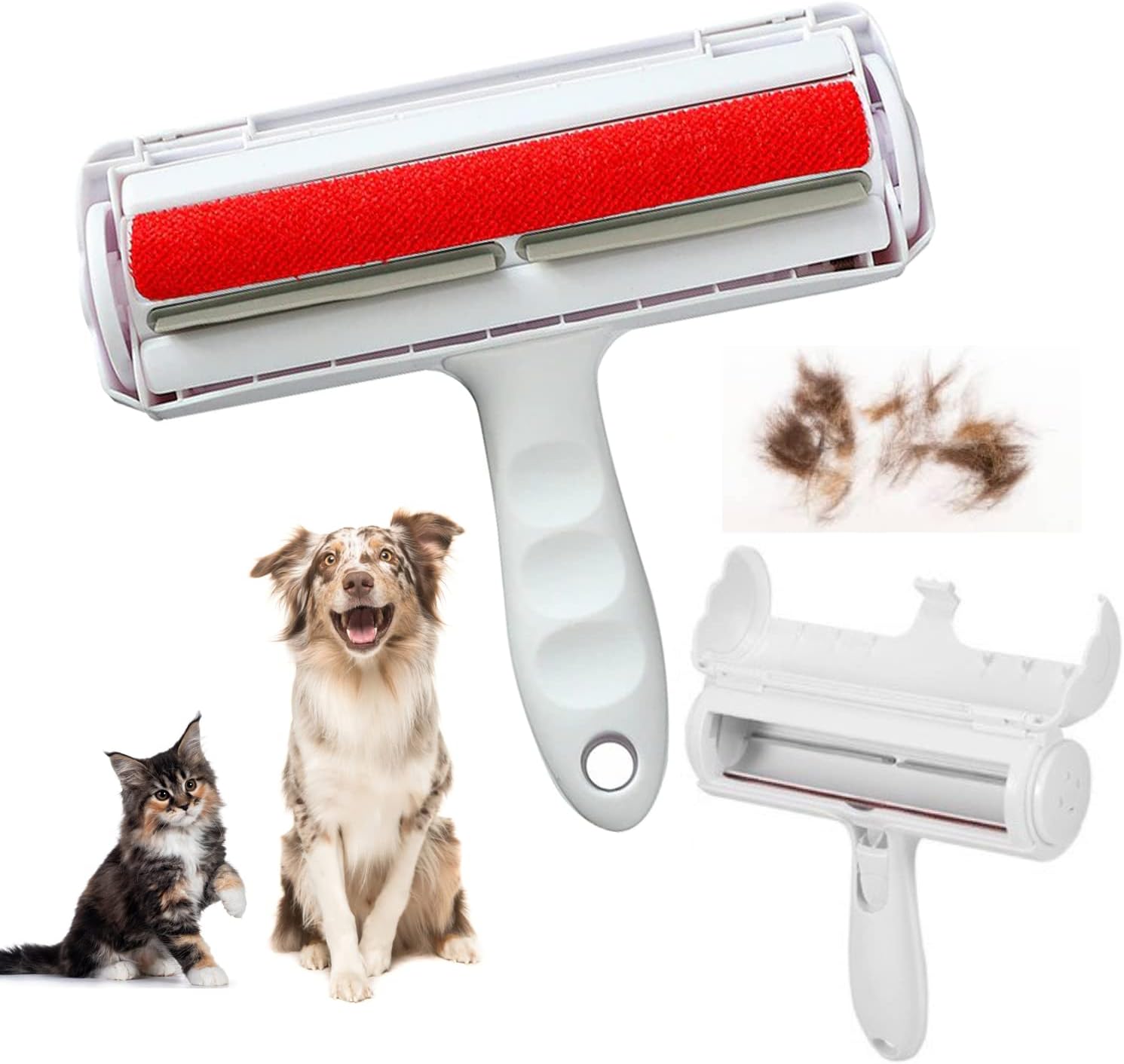 Fluffie Roller by ZENOS - Reusable Dog & Cat Pet Hair Remover with Self-Cleaning Base - Efficient Animal Fur Removal Tool - Perfect…