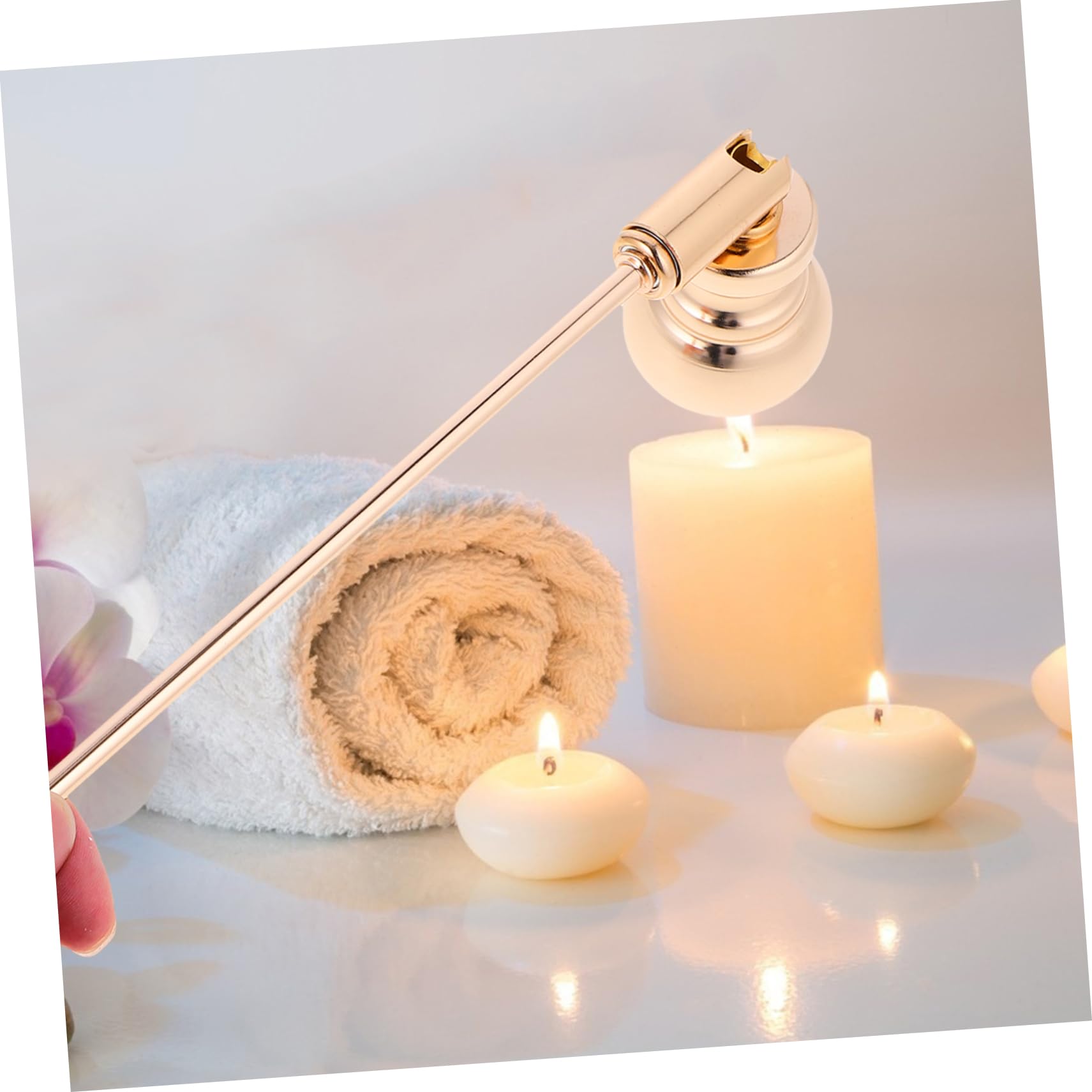 HOODANCOS 1pc Gourd Shape Candle Extinguisher Handle Candle Snuffer for Extinguishing of Scented Iron Material
