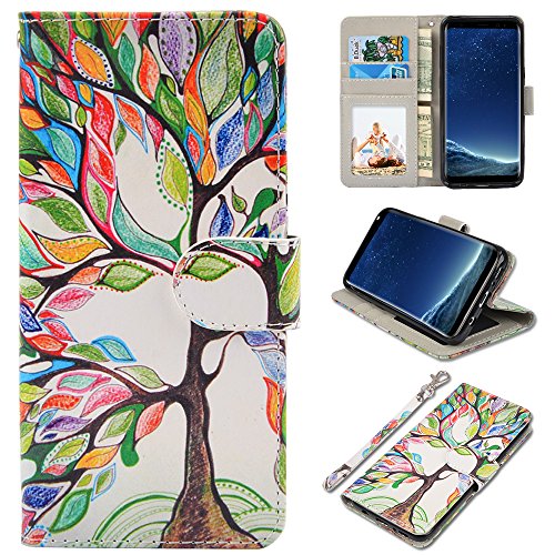 UrSpeedtekLive Galaxy S8 Wallet Case Folio Flip Premium PU Leather Case Cover w/Card