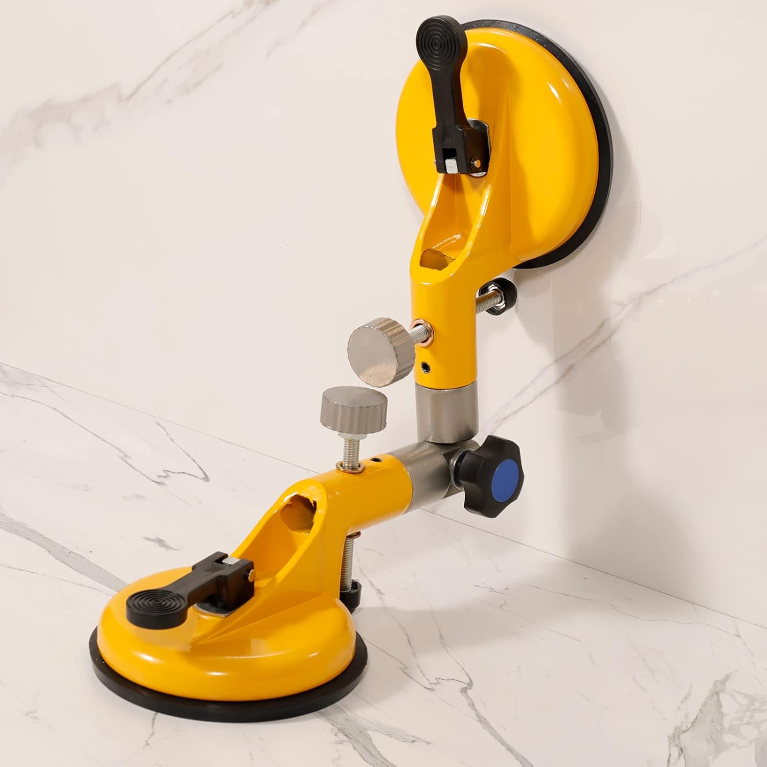 Seamless Seam Setter with 90-270 Degree Adjustable Vacuum Suction Cups for Seam Joining Leveling, Professional Solid Countertop Installation Tool for Granite, Stone, Marble, Slab, Orange