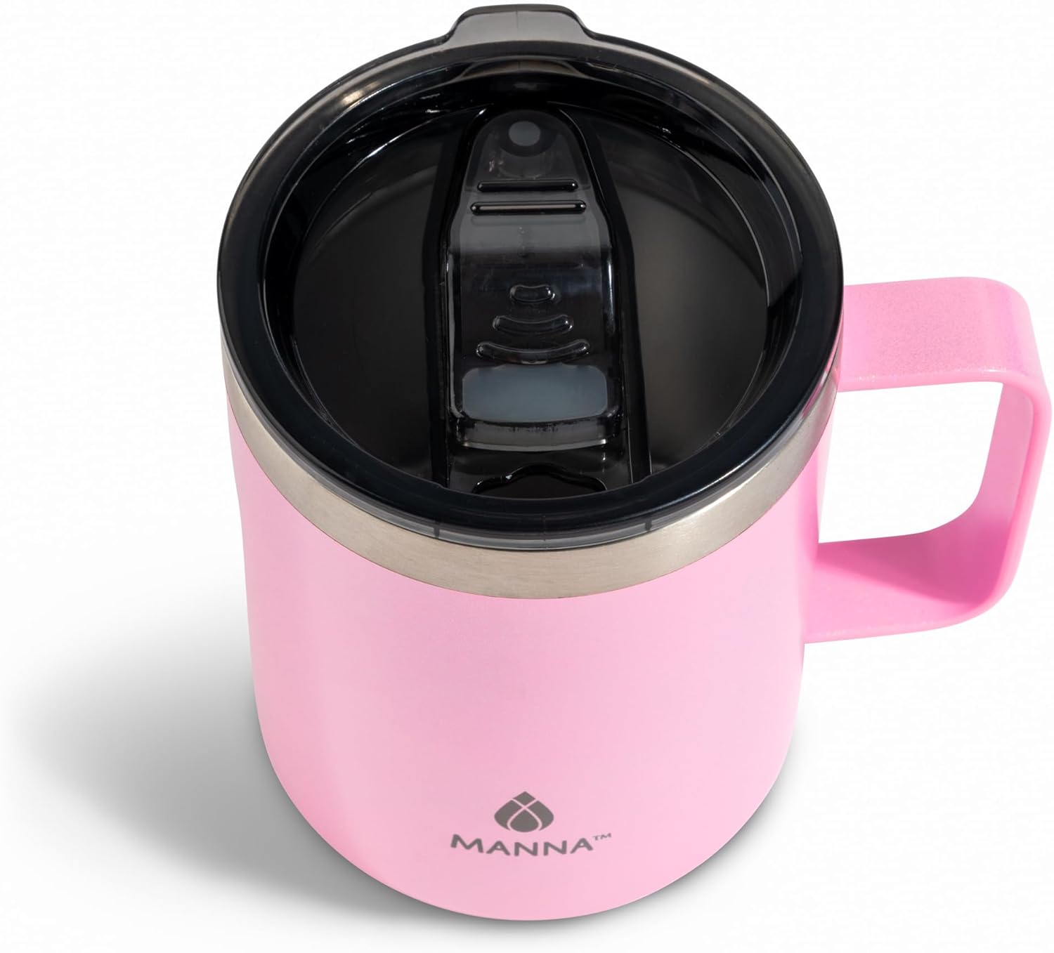 Manna Bluff Mug with Splash-proof Sliding Lid - 12 Oz - Vivid Pink - Image 3