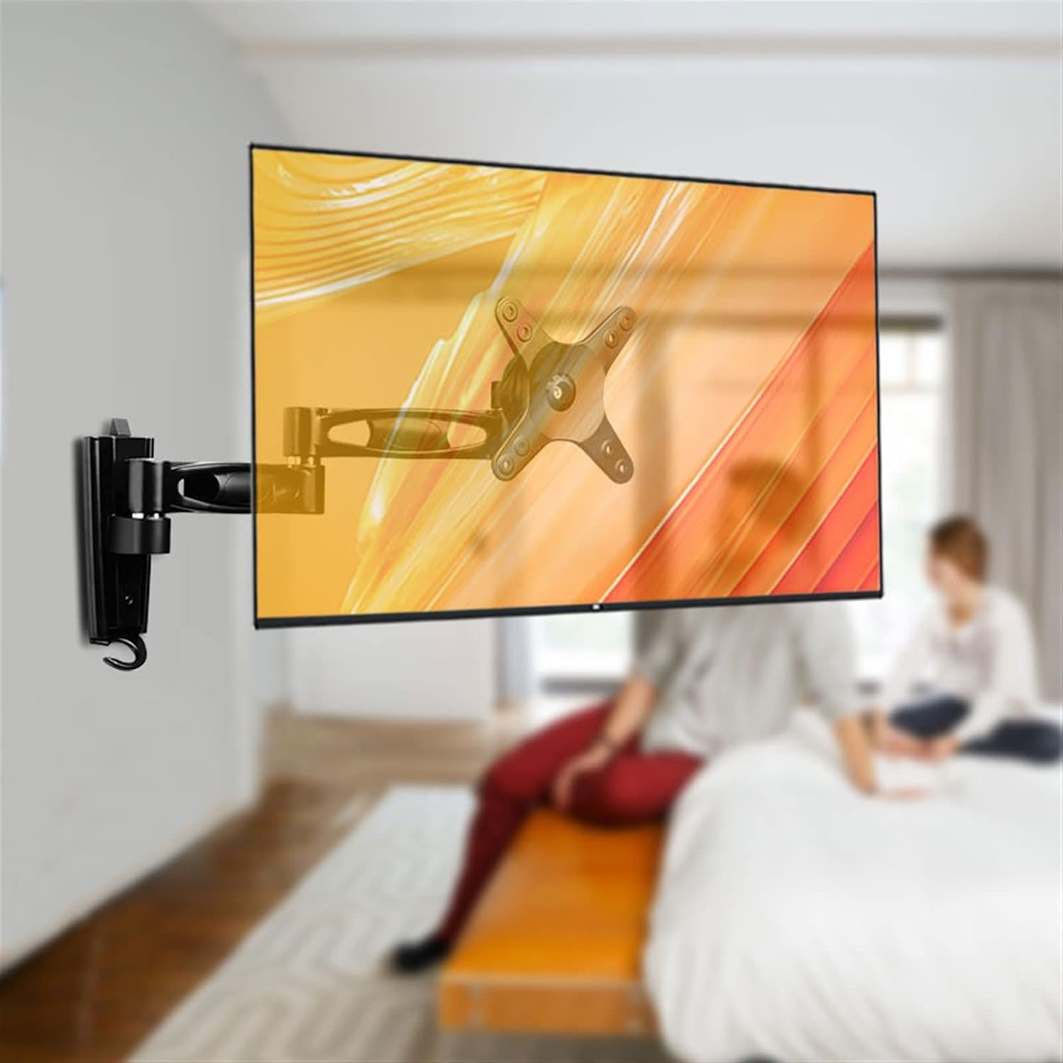 Floor TV Stand Wall Mounted TV Mounting Rack Home Aluminum Alloy Extended Arm Foldable Telescopic Display Mounting Bracket''13-32''inch LCD TVs Rack Height Adjustable Tall TV Stand