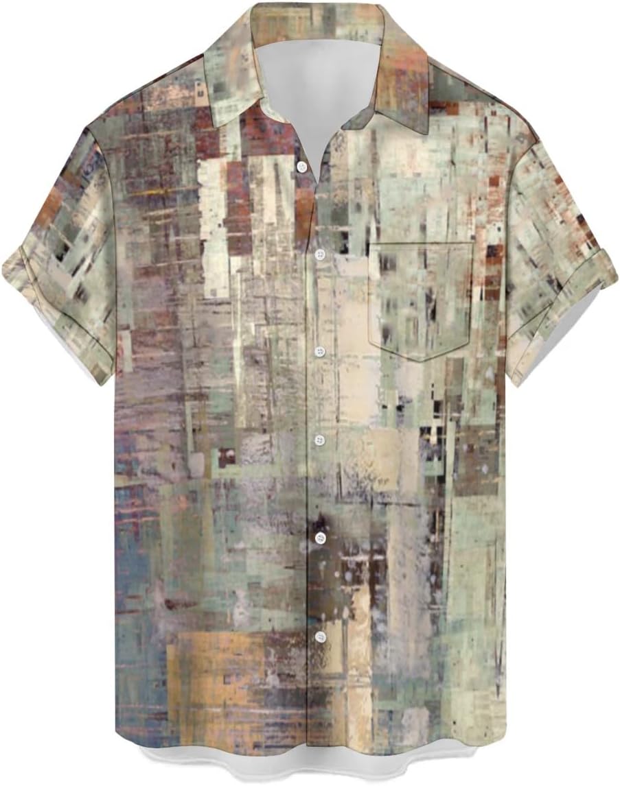 wihnsinopMens Hawaiian Bowling Shirts Holiday Christmas Theme Shirt Short Sleeve Button Down Shirts Big and Tall