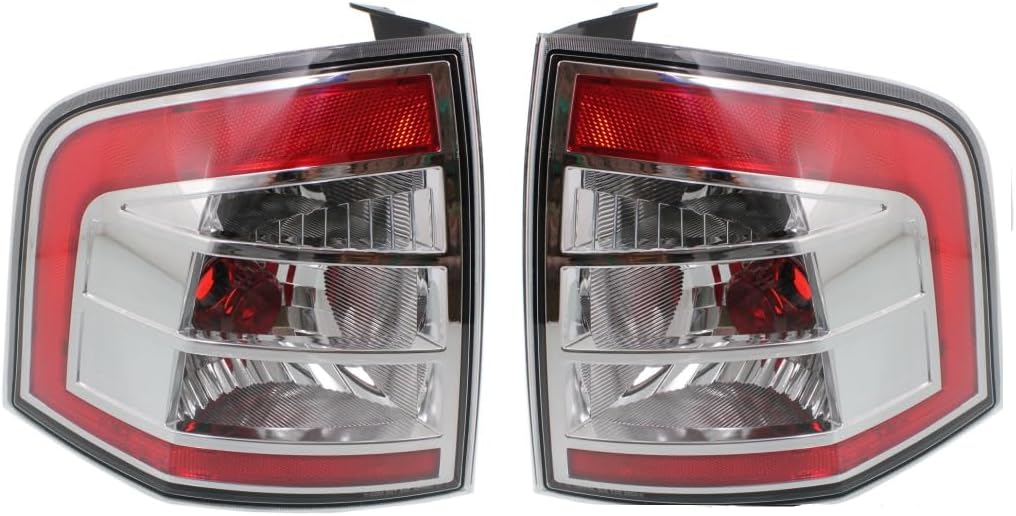 For Ford Edge 2007 08 09 2010 Tail Light Assembly Driver and Passenger Side | Pair | Clear and Red Lens | Replacement For FO2800209, FO2801209 | 7T4Z13405B, 7T4Z13405A, 7T4Z13404B, 7T4Z13404A