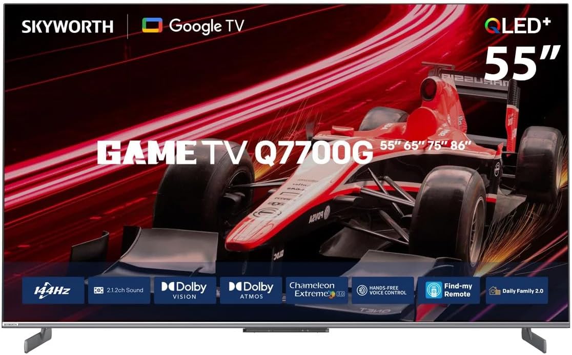 Front view of Skyworth 55Q7700G 55-inch 4K QLED Google TV