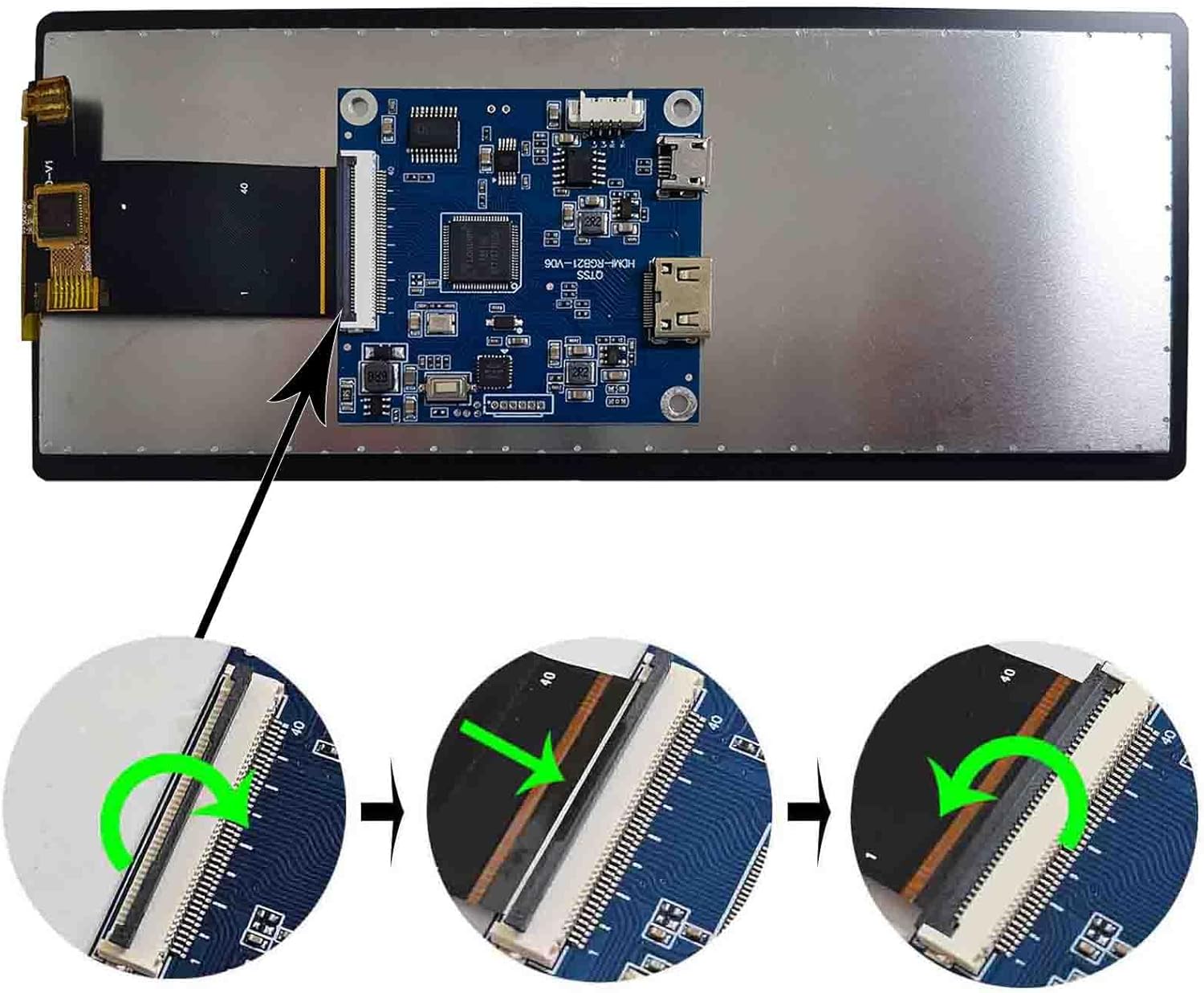 6.2" 6.2 inch 360x960 430 nits Capacitive Touch IPS MIPI LCD Screen and Controller Board 40 pins