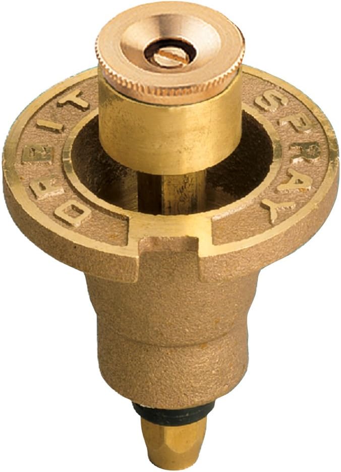Orbit 54071 Brass Pop-Up Flush Head Sprinkler with Half Pattern Spray Nozzle