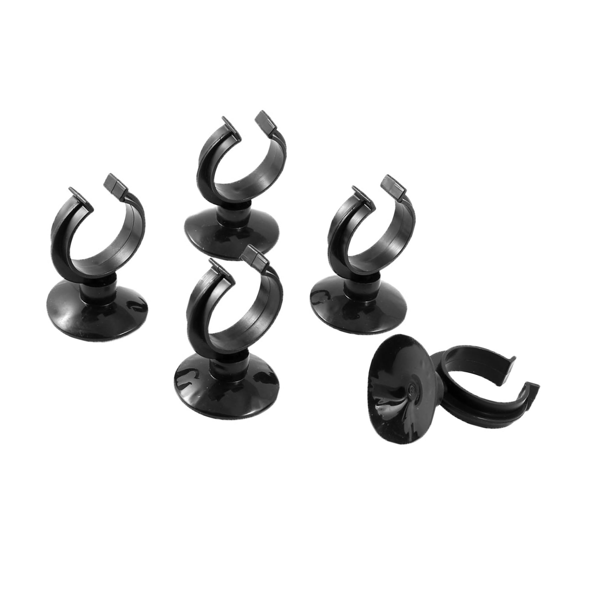 CAPASTEC Aquarium Heater Clips, Aquarium Heater Suction Suckers for Fish Tanks (Black 5pcs), 1.5 Inches