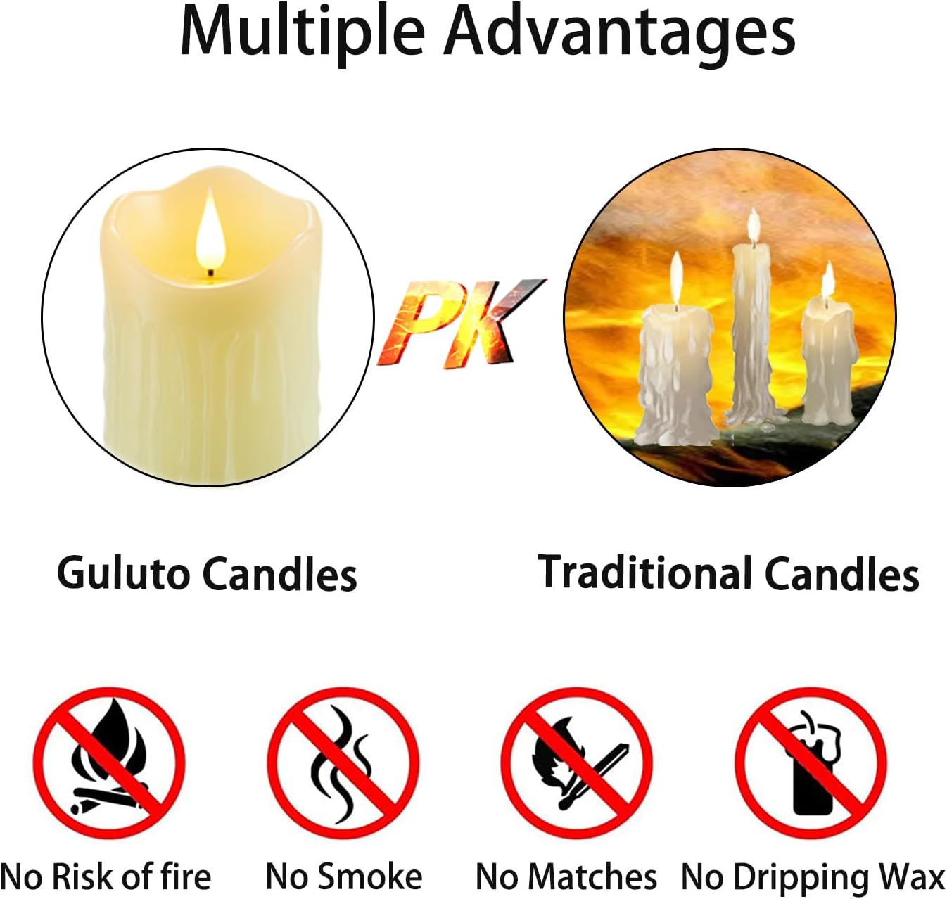 Flameless Candles with Rechargeable Battery, 3" x 5", Set of 2, Electronic Candles with Remote and Timer, led Pillar Candle Real Wax 3D Wick, Ivory led Candle for Home, Wedding, Christmas