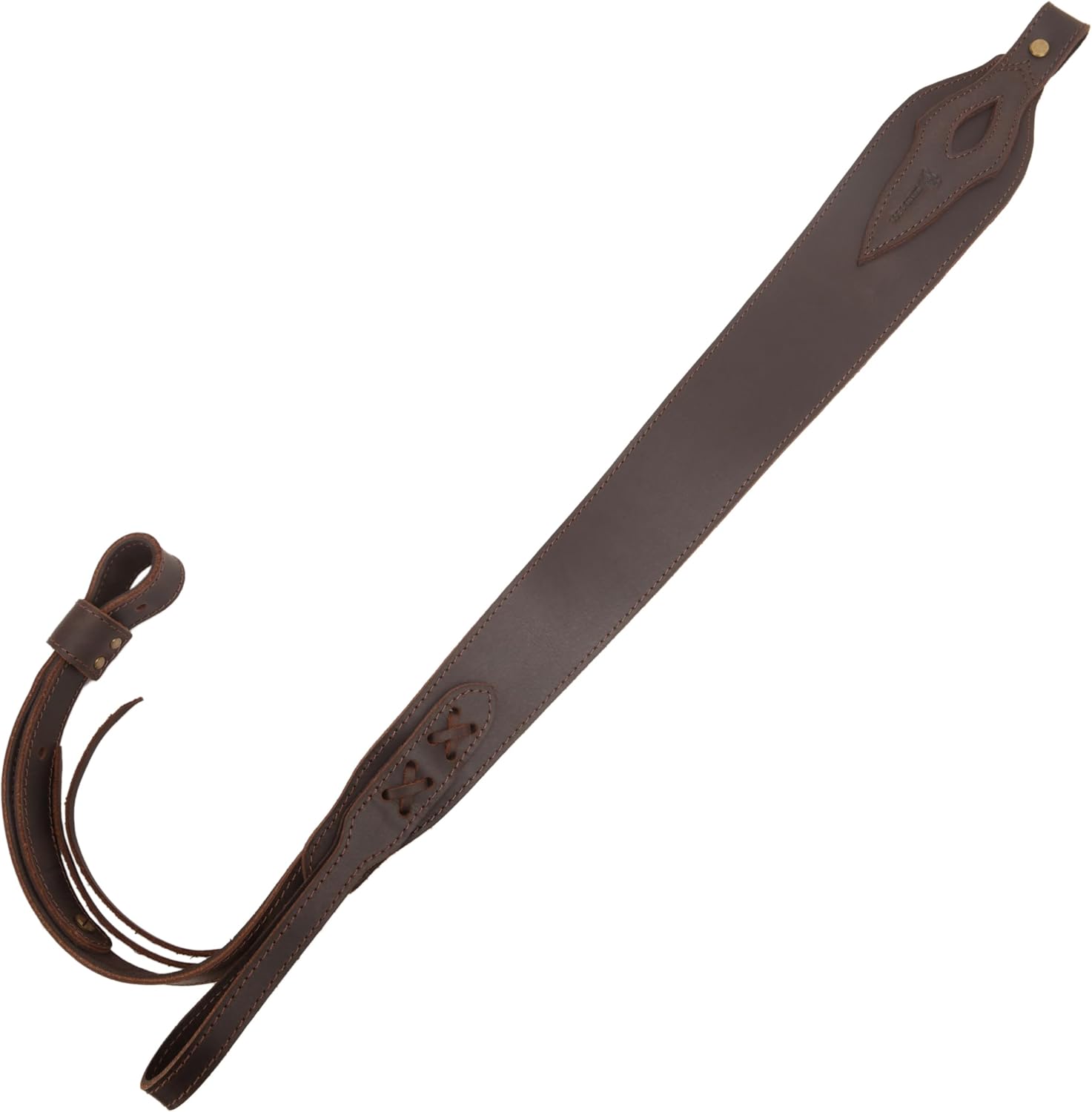 Chocolate Color Slip On Recoil Pad with Sling, Leather Canvas Buttstock Extension Recoil Reduction Pad with Straps