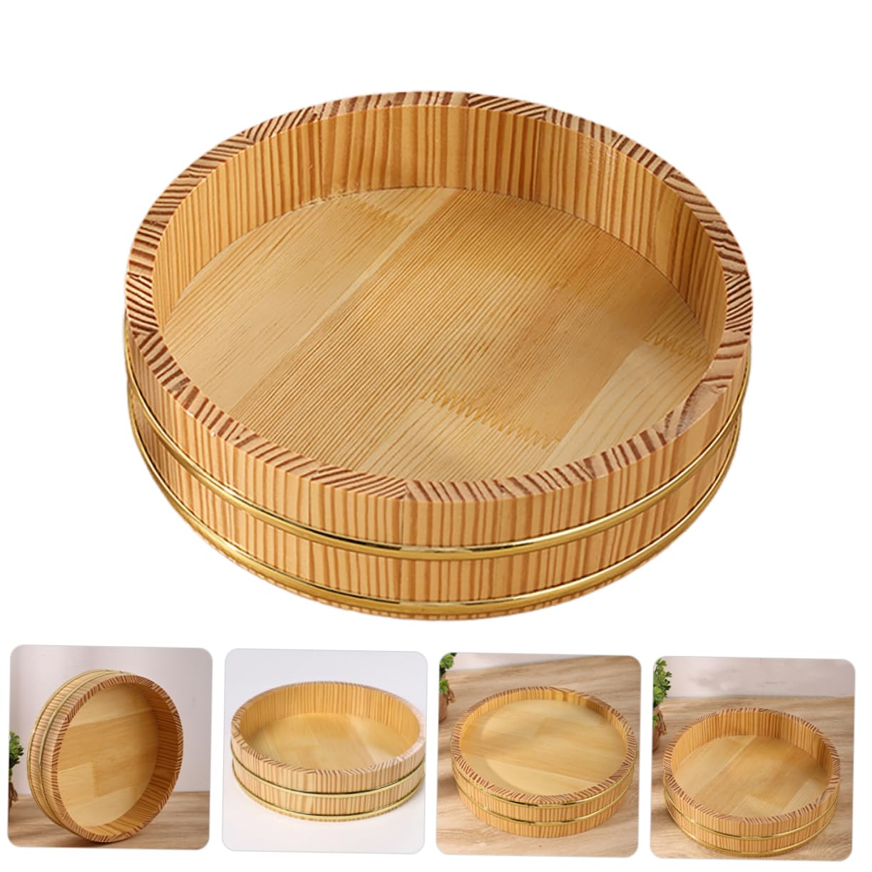Kit per Preparare Sushi Sushi Rice Mixing Tub Hangiri Giapponese in Legno per Riso, Grande Capacità e Design Raffinato, come Contenitore per Cibo in Cucina