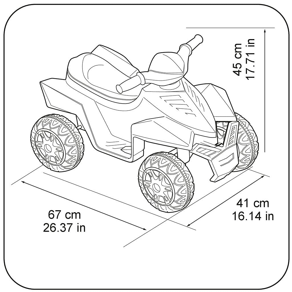 FEBER - Quad Racy 6V, samochód elektryczny dla dzieci w wieku od 18 miesięcy do 3 lat, z przepustnicą, duże i wytrzymałe koła zapewniające stabilność, do 40 min baterii, z dołączoną ładowarką, Famosa