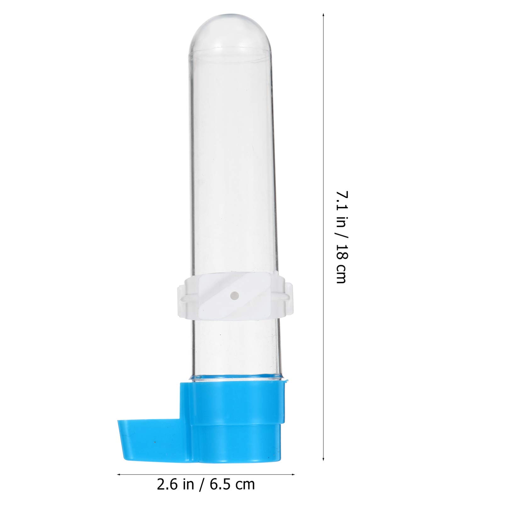 ABOOFAN 10piezas Bebedero Automático para Pájaros Botella De Agua para Diseño De Plástico Transparente y Base Azul para Jaulas De Aves