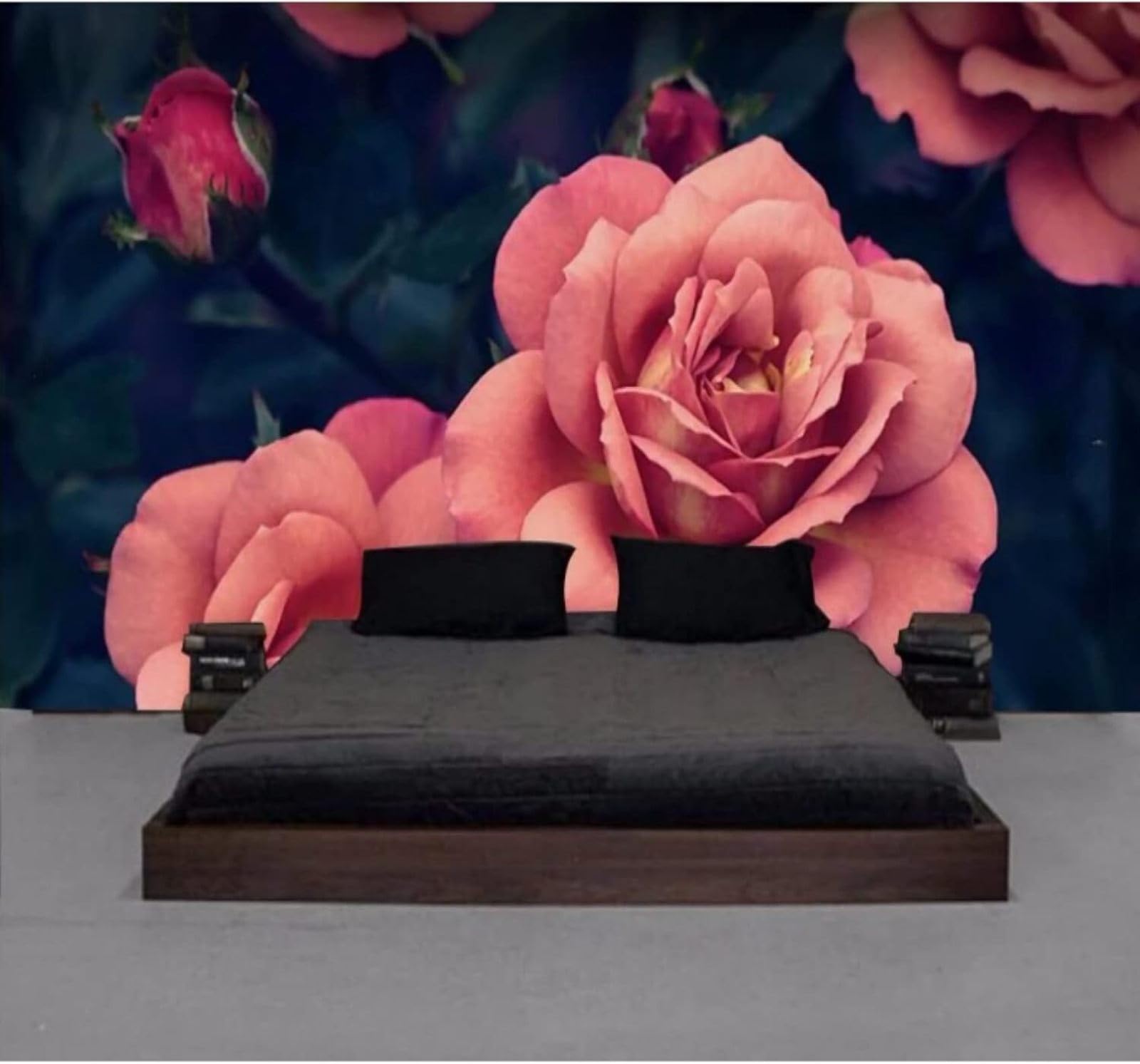 XLMING Hand Drawn Beautiful Romantic Pink Rose 3D Wallpaper Luxury Home Dining Decor Paste Sofa Living Room The Wall for Bedroom Mural-150cm×105cm
