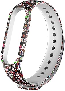 ستراب mi band 5 ستراب مشجر من السيليكون ولا يوجد ساعة داخل العرض، للجنسين