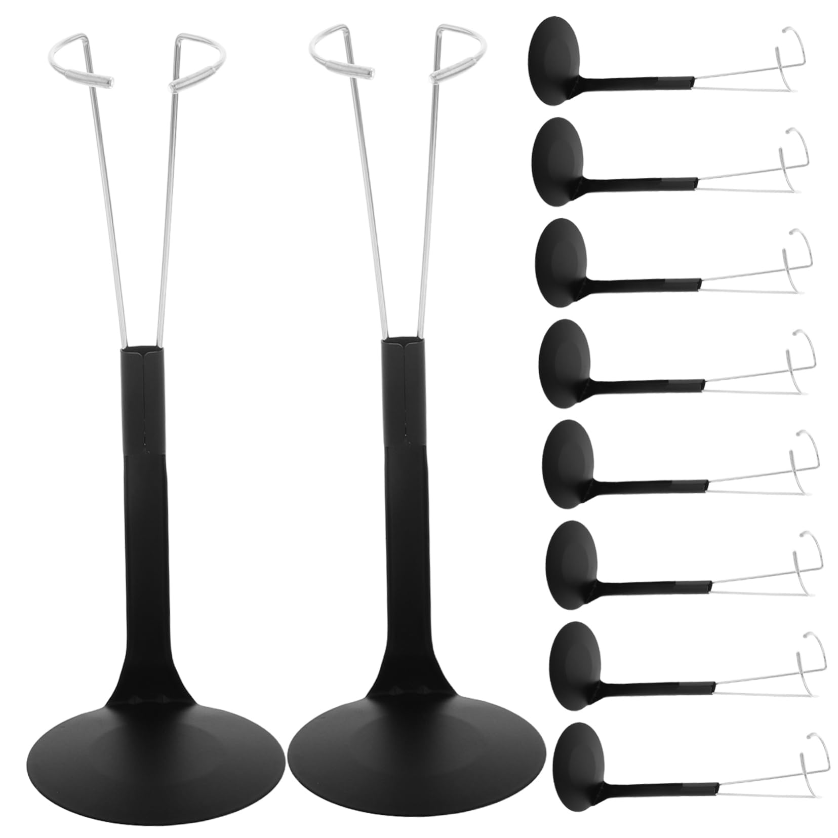 Abaodam Soporte para Muñecas 1/6 Ajustable de Plástico y Metal, 10 Piezas | Negro, Portátil para Viaje y Exhibición, Compatible Figuritas Coleccionables y Accesorios de Muñeca