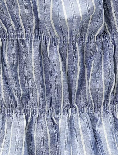 Koton Kadın Askılı Kolsuz Çizgili Yaka Detaylı Atlet, Mavi Çizgili (01J), 36 - Görsel 7